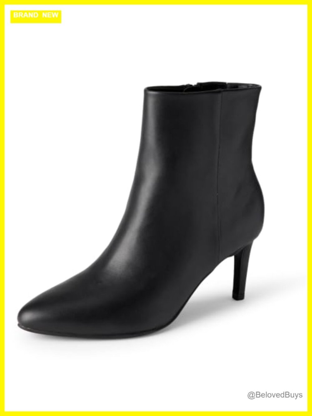 Women's Stiletto Heel Ankle Boots with Side Zip Faux Leather